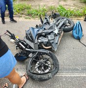 Colisão entre veículos deixa motoqueiro ferido na rodovia AL-105