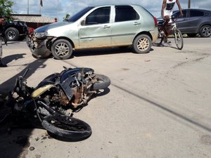 Colisão entre carro e moto deixa jovem ferido em Maragogi