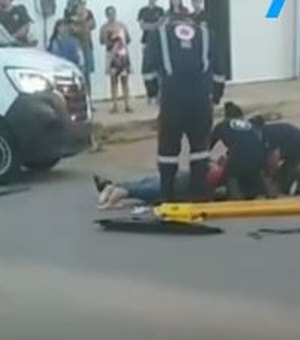 Mototaxista e passageira se ferem em acidente no bairro Juca Sampaio, em Palmeira dos Índios