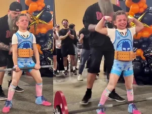 Aos 9 anos, garota surpreende ao pegar 81 kg no levantamento terra