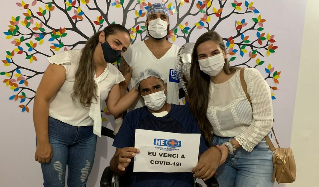 Internado há mais de 40 dias, paciente do HEA vence a Covid-19 e volta para os braços da família