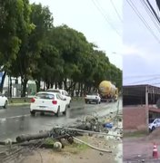 Duas batidas contra postes provocam trânsito e queda de energia na parte alta de Maceió