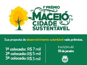 Prefeitura prorroga inscrições para o concurso 'Maceió, Cidade Sustentável'