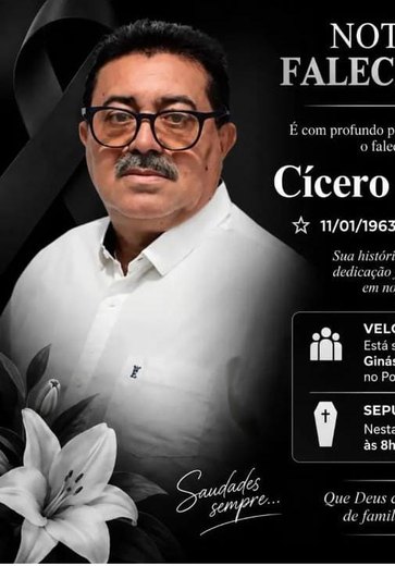 Morte de Cícero do Cangandu causa comoção município de Arapiraca