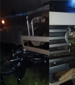 Motociclista morre após grave acidente com caminhão na BR-104, em Murici