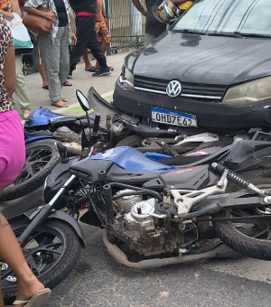 Colisão entre motos, carros e ônibus é registrada na parte alta de Maceió