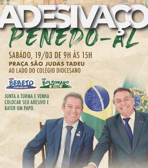 Deputado dá início a pré-campanha de Bolsonaro em AL com “adesivaço” no interior