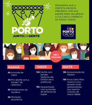 Prefeitura de Porto Calvo divulga programação de 7 de Setembro