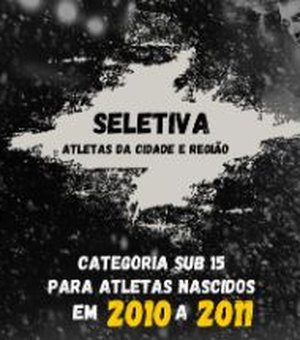 ASA promove seletiva para categoria Sub-15 no próximo domingo (06)