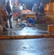 [Vídeo] Homem corre após anúncio de assalto e é baleado nas nádegas