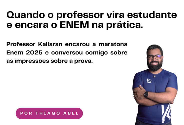 Análise da prova do ENEM com o professor Kallaran: o que foi visto das áreas de Ciências da Natureza e Matemática.