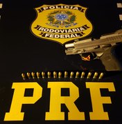 PRF prende homem por porte ilegal de arma de fogo na BR-101, em Junqueiro