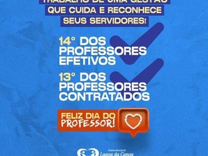 Prefeitura de Lagoa da Canoa garante pagamento de 13° e 14° salários antecipados aos professores