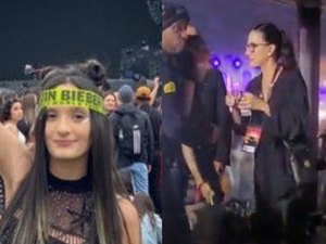 Fã passa mal em show de Justin Bieber, encontra com Hailey ao ser socorrida e comemora