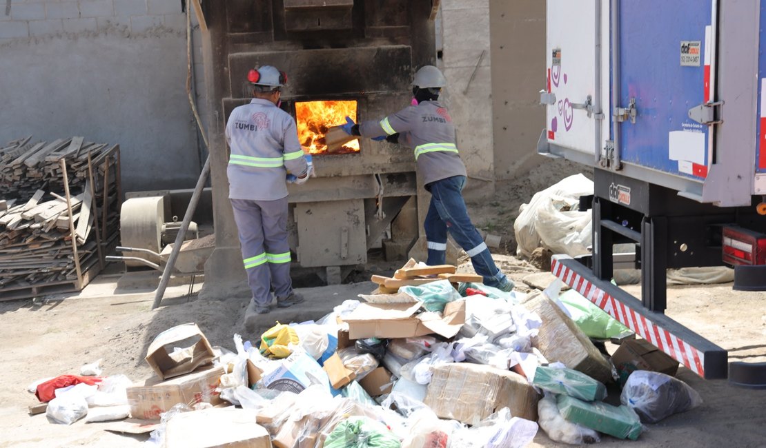 Ministério Público de Alagoas fiscaliza incineração de 700 quilos de drogas apreendidas