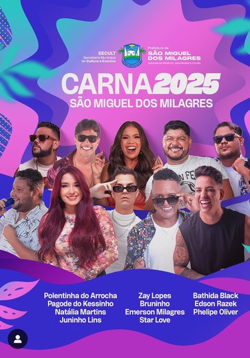 Prefeitura divulga programação do Carnaval em São Miguel dos Milagres