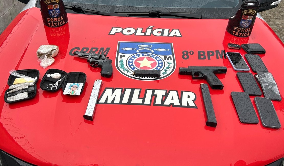 Ação da PM resulta em prisão de grupo armado envolvido em homicídios e tráfico de drogas em Pilar