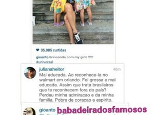 Chamada de mal educada, Giovanna Antonelli rebate seguidora