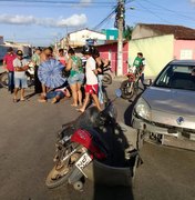 Colisão entre carro e moto deixa homem ferido em Arapiraca