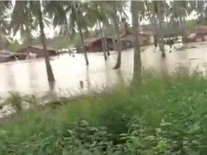 [Vídeo] Após chuvas, casas ficam debaixo d´água em comunidade de Maragogi