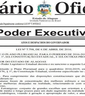 Plano Plurianual é sancionado e estima LDO de R$8,4 bilhões