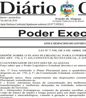 Plano Plurianual é sancionado e estima LDO de R$8,4 bilhões