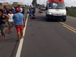 Colisão entre carro e motocicleta deixa homem ferido em Girau do Ponciano