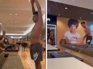 Vídeo: jovem mergulha no chafariz de um shopping em Florianópolis
