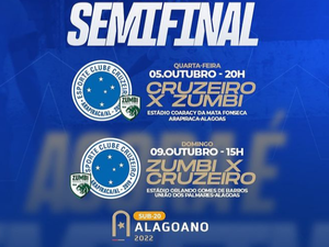 CRUZEIRO: Primeiro jogo da semifinal contra o Zumbi acontece em Arapiraca