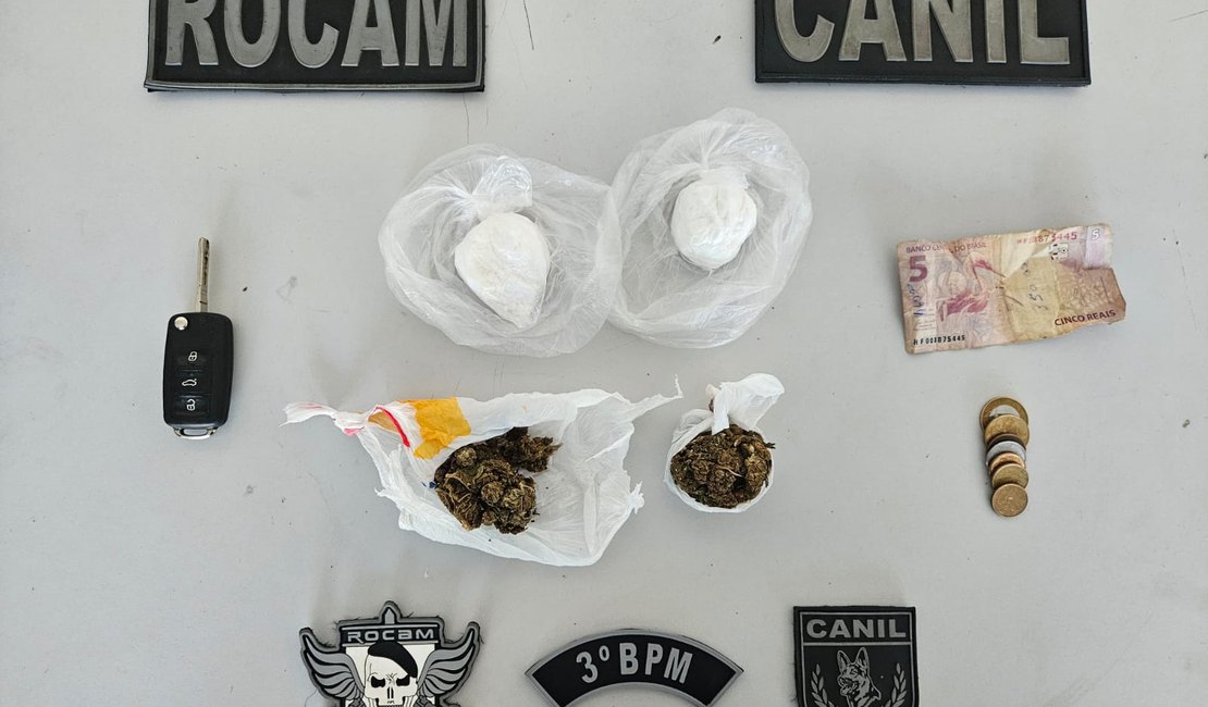 Polícia persegue e apreende drogas em veículo no bairro Cacimbas em Arapiraca