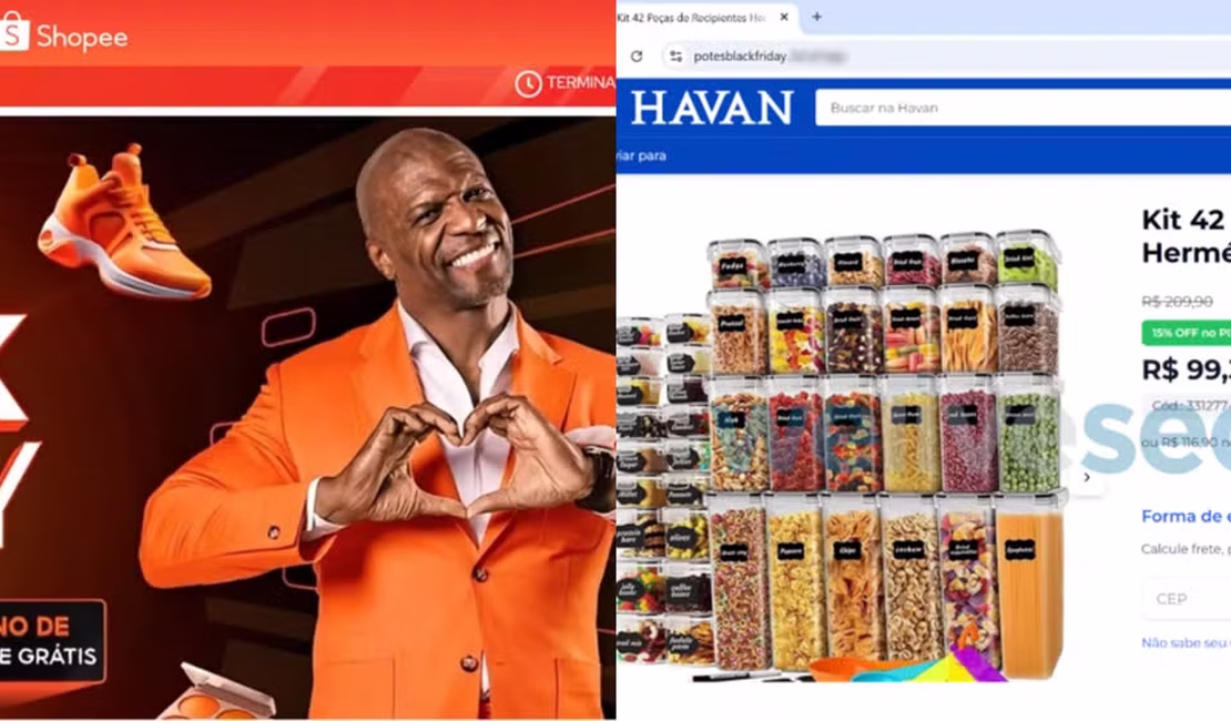 Golpistas criam lojas online falsas da Shopee e Havan para a Black Friday; veja como se proteger