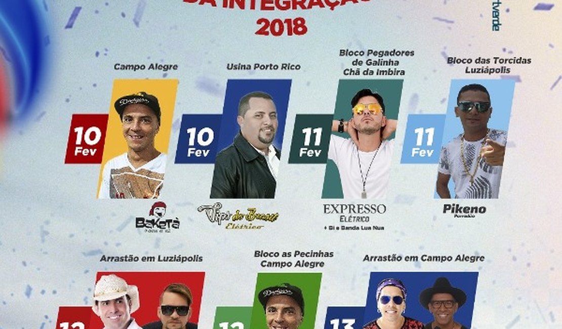 Confira a programação oficial do Carnaval da Integração em Campo Alegre