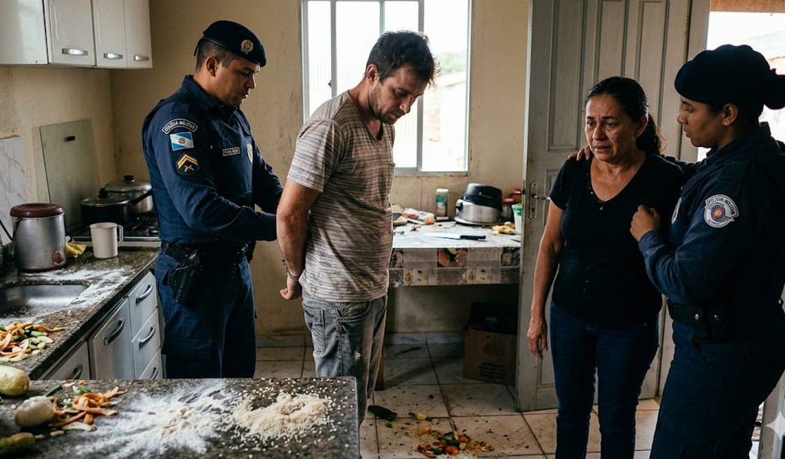 Homem é preso após tentar matar a mãe a facadas no município de Piranhas