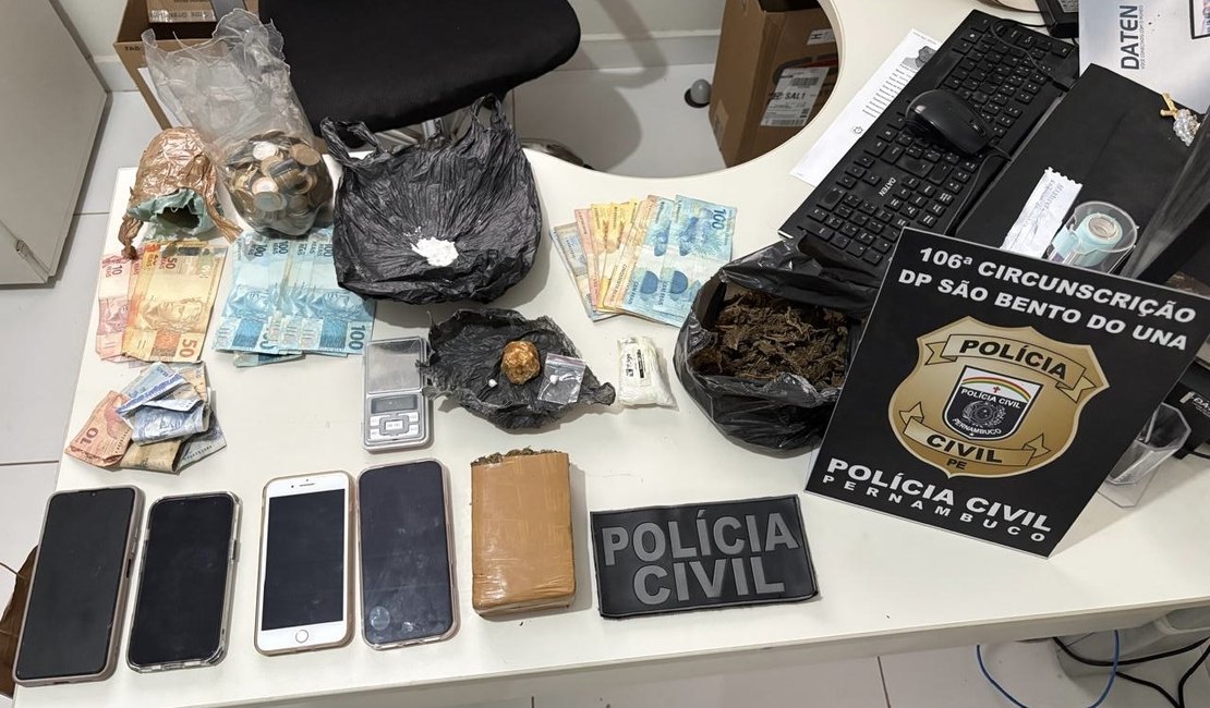 Após investigação em AL, operação prende dois e apreende drogas e armas em PE