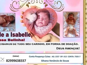 Mãe faz campanha para arrecadar mais de R$ 200 mil para realizar cirurgia de bebê com síndrome rara
