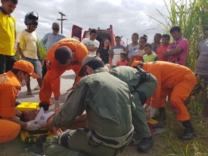 Motoqueiro fica ferido em acidente de trânsito em Porto Calvo