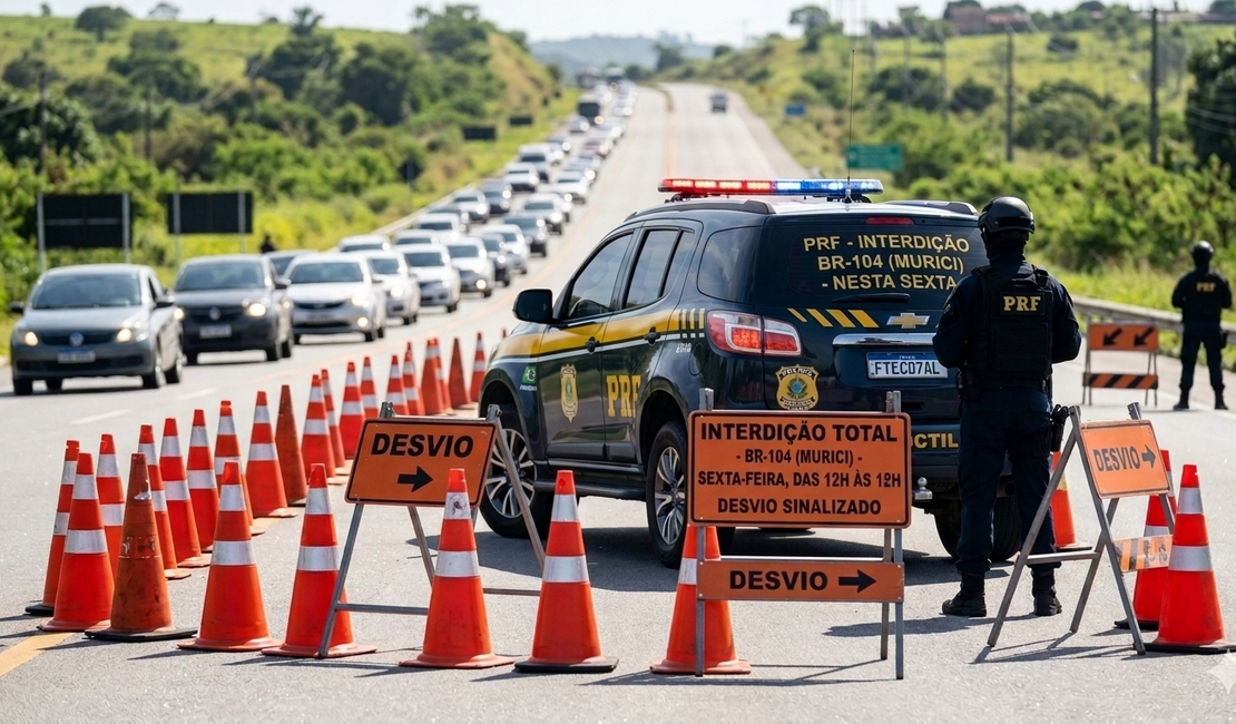DNIT alerta para interdição temporária na rodovia BR-104 em Murici