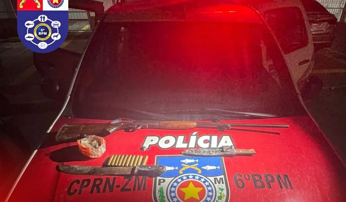 Polícia apreende armamento de suspeitos em Porto Calvo