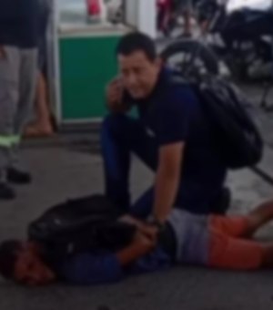 Suspeito de assalto é detido por frentista de posto de combustíveis em Maceió