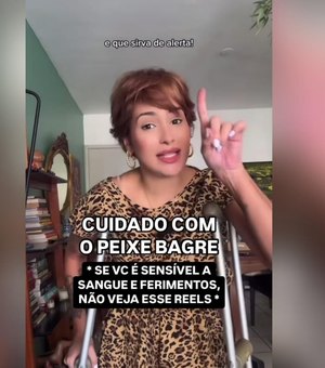[Vídeo] Influenciadora se fere ao pisar em peixe na Praia de Boa Viagem e faz alerta aos banhistas