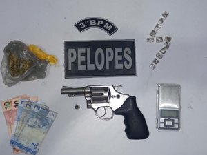 Polícia apreende suspeito com drogas e arma de fogo em Arapiraca