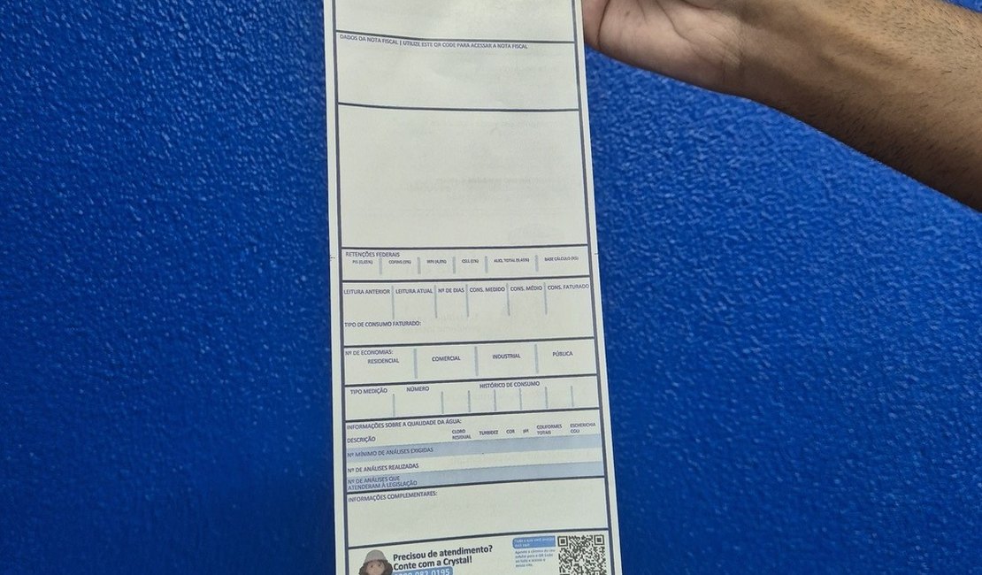 Casal passar a emitir conta de água em novo formato em Alagoas
