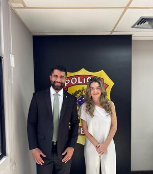 Deputado Fabio Costa recebe nova superintendente da Polícia Federal em Alagoas