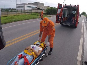 Colisão entre carro e motocicleta deixa jovem ferido em União dos Palmares