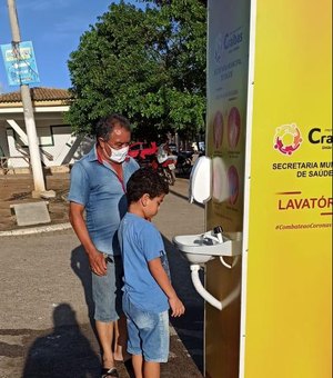 Prefeitura de Craíbas instala lavatórios públicos para o combate a covid-19