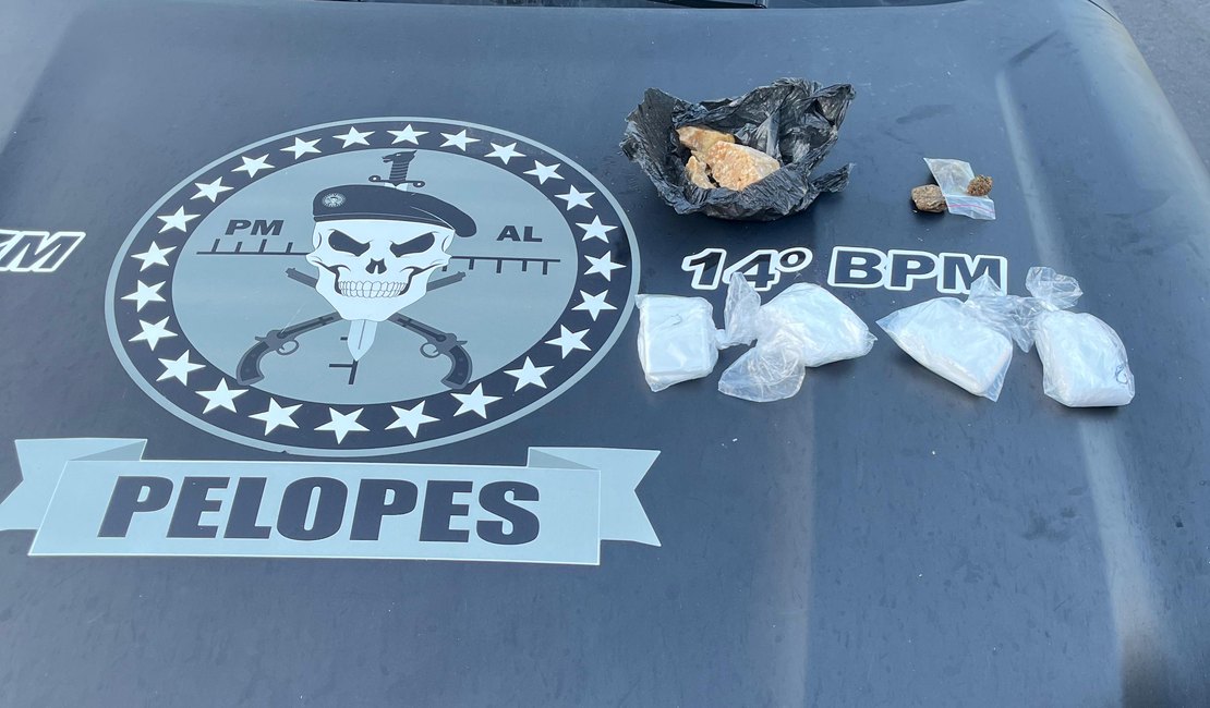 Polícia apreende maconha e crack, mas suspeito foge no município de Messias