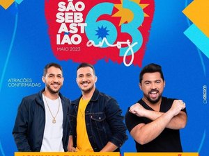 Xand Avião, Iguinho e Lulinha são as atrações confirmadas nos 63 anos de emancipação política de São Sebastião