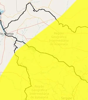 Inmet emite alerta  amarelo  de potencial perigo de chuvas para 10 municípios alagoanos