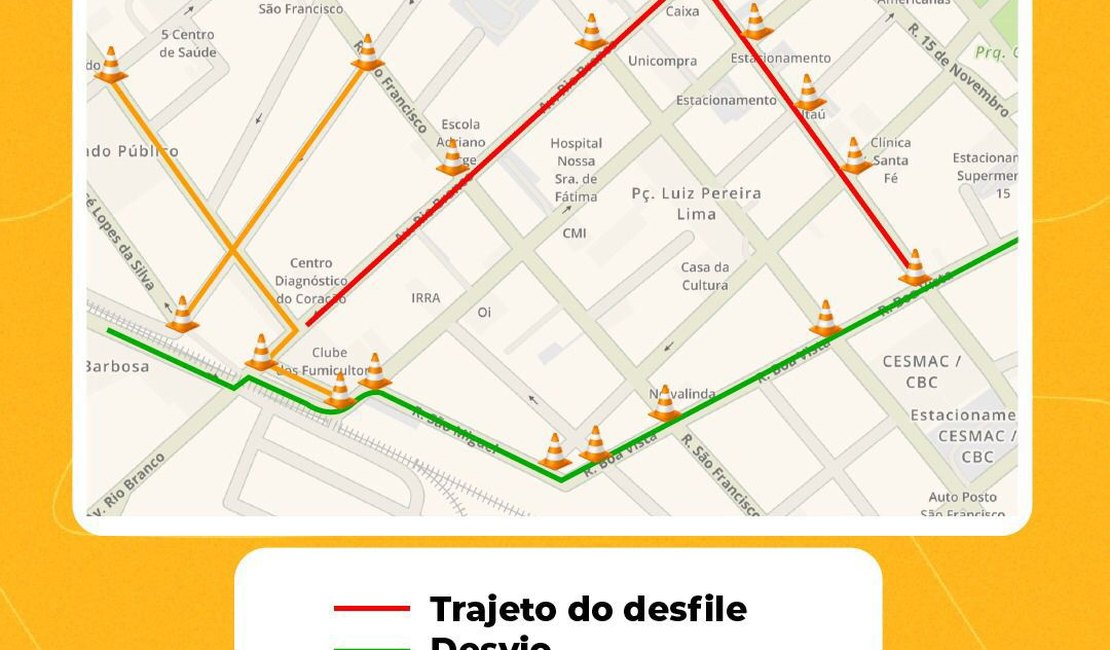 SMTT Arapiraca define pontos de bloqueio para Desfile de 7 de Setembro