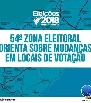 54ª Zona Eleitoral orienta sobre mudanças em locais de votação